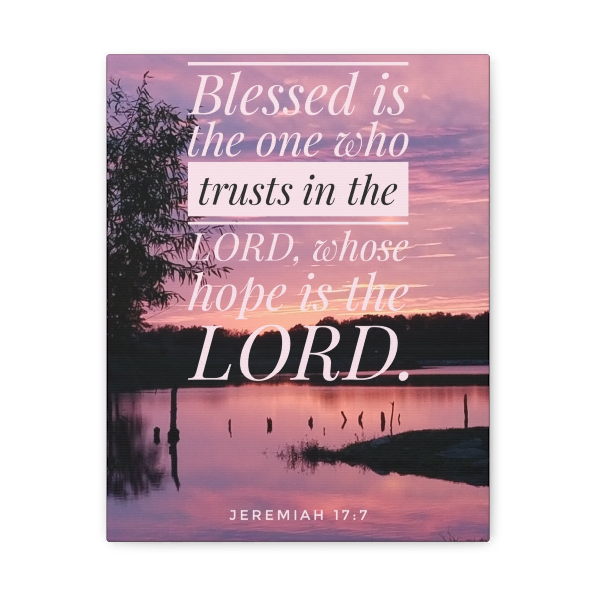Scripture Walls Trusts In The Lord Jeremiah 17:7 Bible Verse Canvas Christian Wall Art Bible Verse Print Ready To Hang Unframed-Express Your Love Gifts