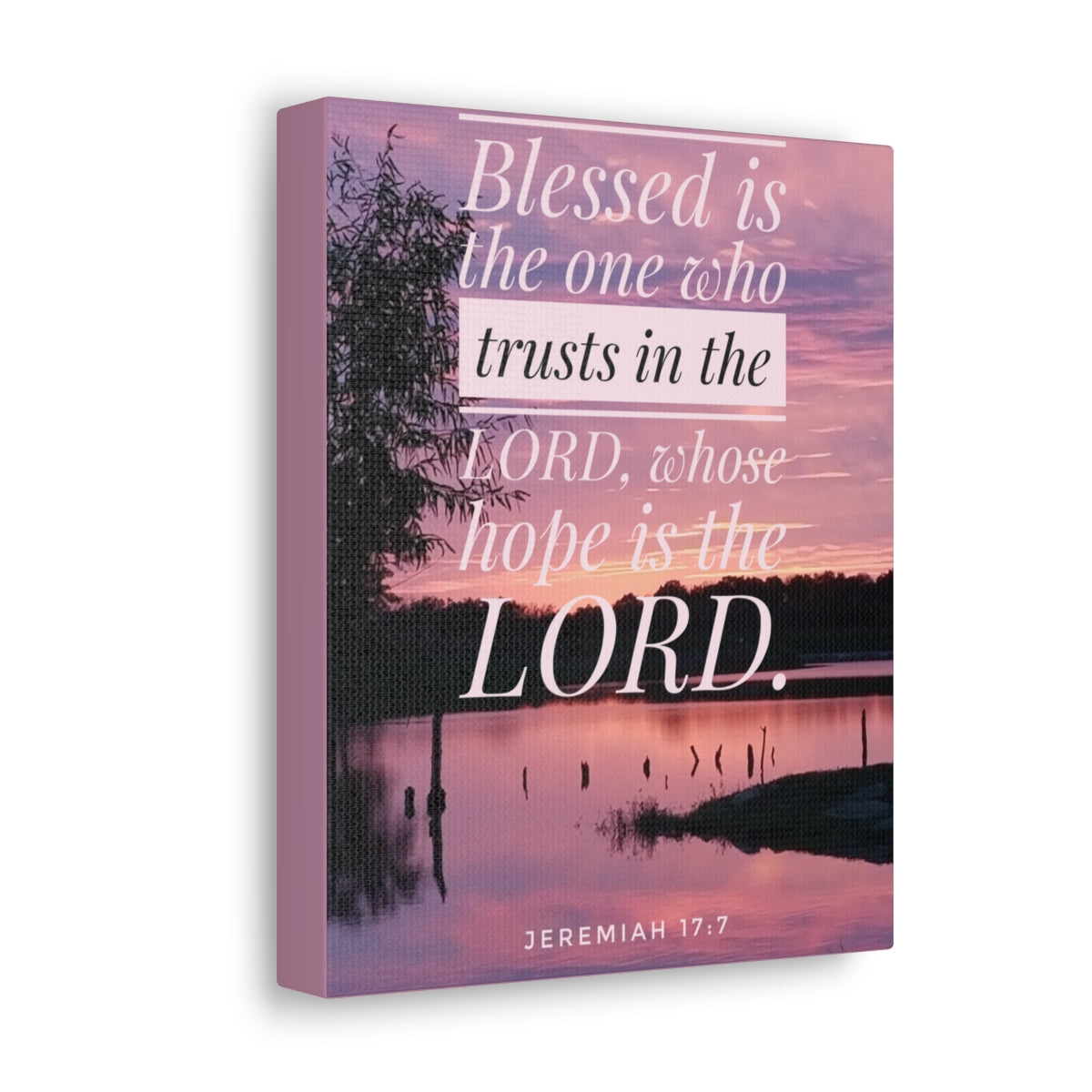 Scripture Walls Trusts In The Lord Jeremiah 17:7 Bible Verse Canvas Christian Wall Art Bible Verse Print Ready To Hang Unframed-Express Your Love Gifts