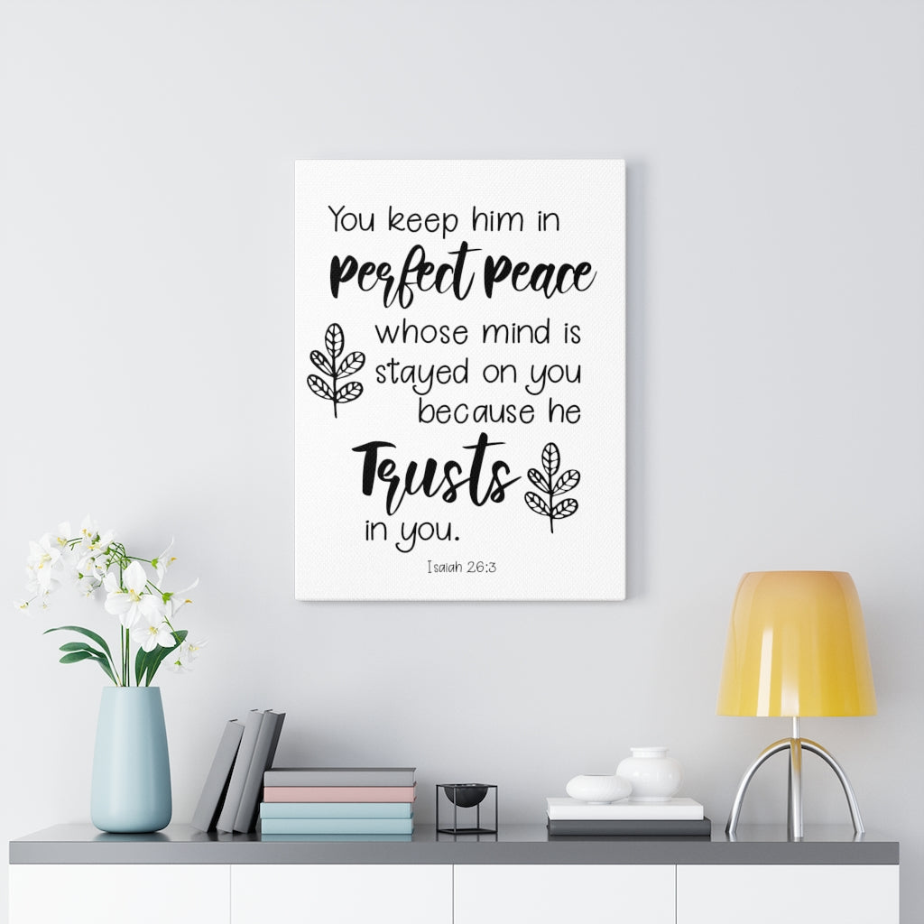 Scripture Walls Trusts In You Isaiah 26:3 Bible Verse Canvas Christian Wall Art Ready to Hang Unframed-Express Your Love Gifts