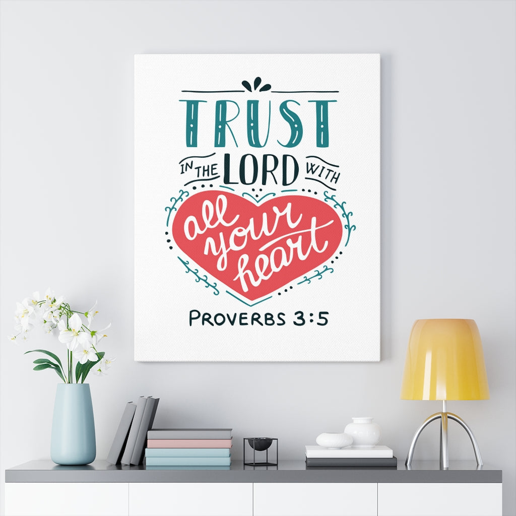 Scripture Walls Truth In The Lord Proverbs 3:5 Bible Verse Canvas Christian Wall Art Ready to Hang Unframed-Express Your Love Gifts
