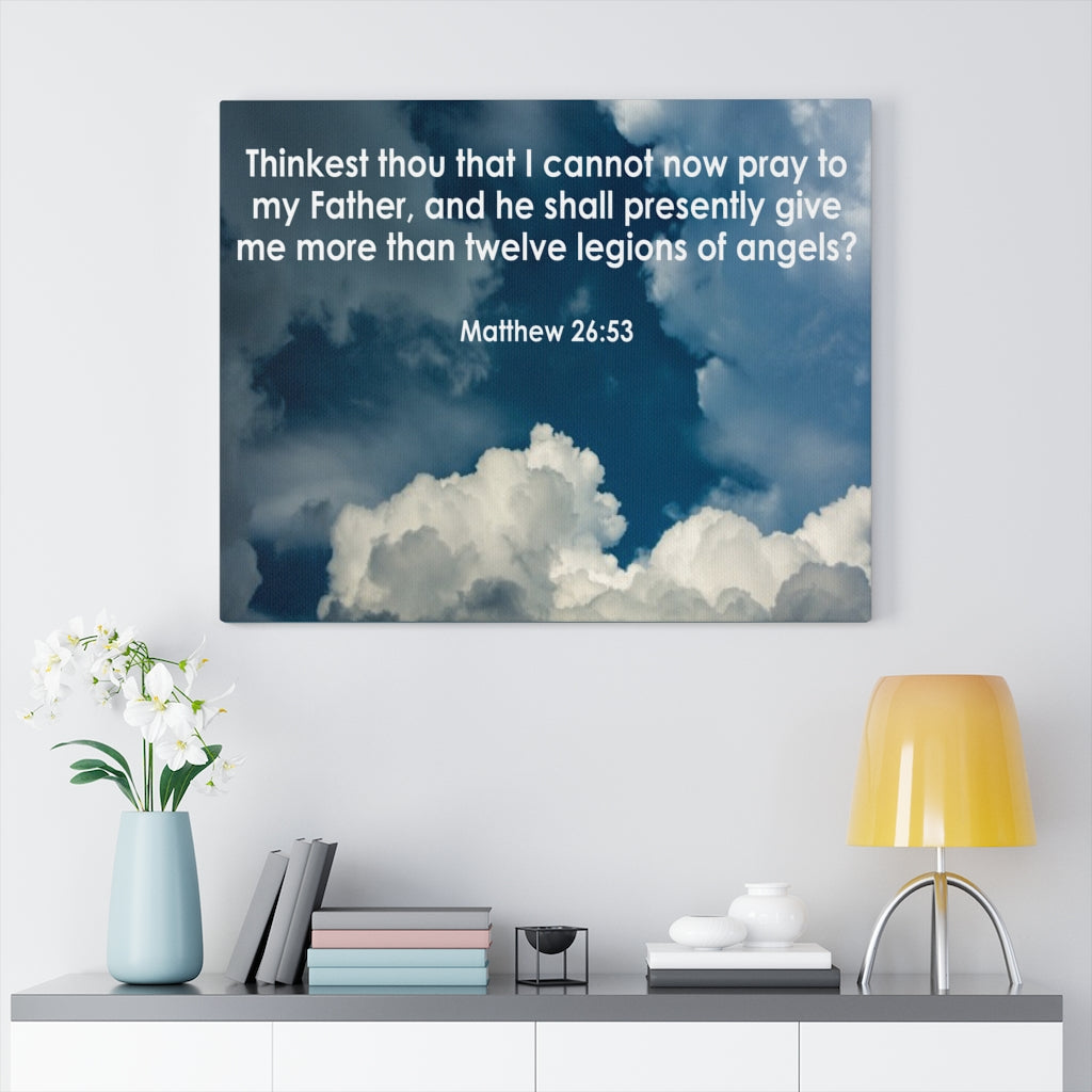 Scripture Walls Twelve Legions of Angels Hebrews 13:1-2 Bible Verse Canvas Christian Wall Art Ready to Hang Unframed-Express Your Love Gifts