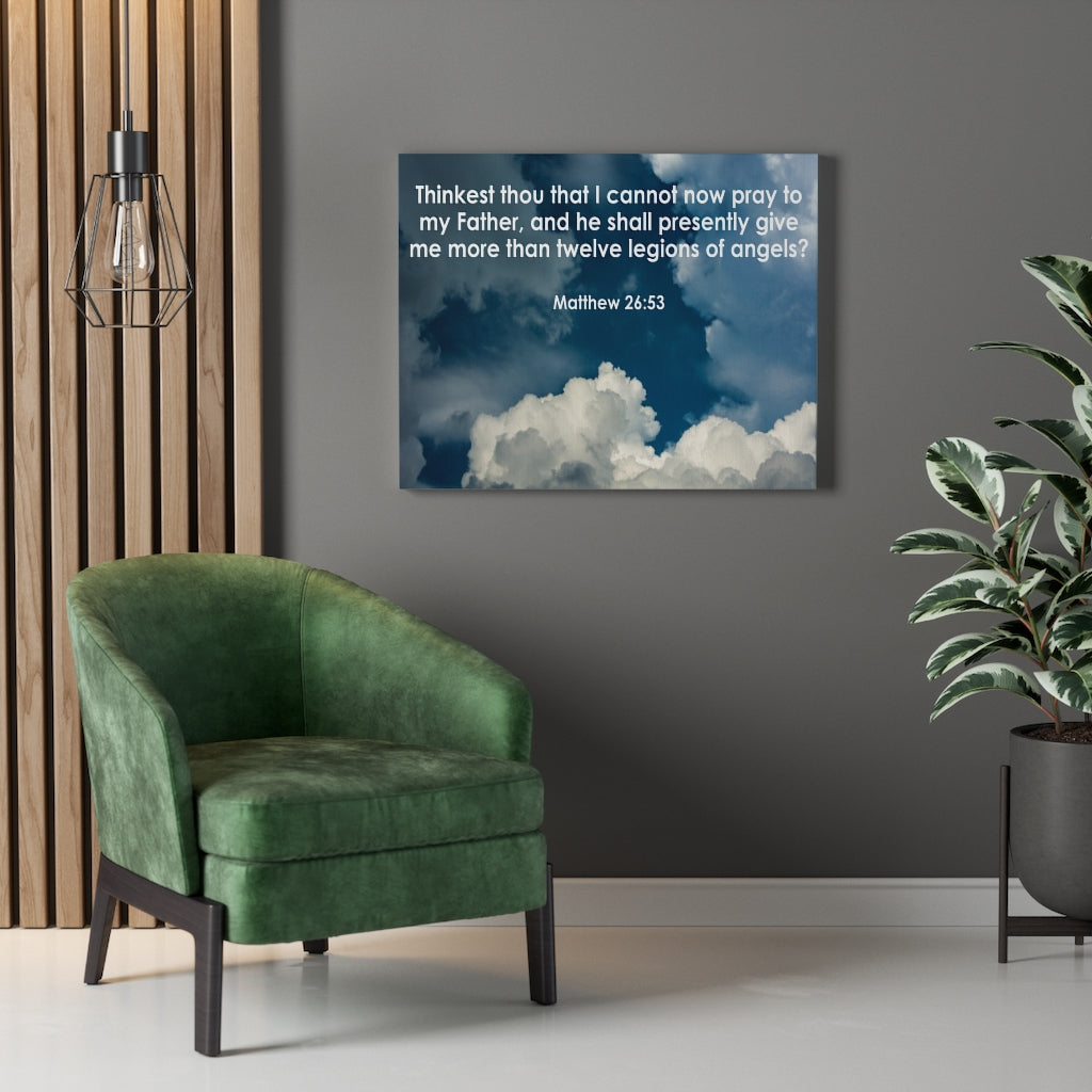 Scripture Walls Twelve Legions of Angels Hebrews 13:1-2 Bible Verse Canvas Christian Wall Art Ready to Hang Unframed-Express Your Love Gifts