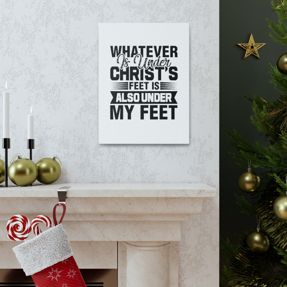 Scripture Walls Under Christ's Feet 2 Corinthians 13:5 Christian Wall Art Bible Verse Print Ready to Hang Unframed-Express Your Love Gifts