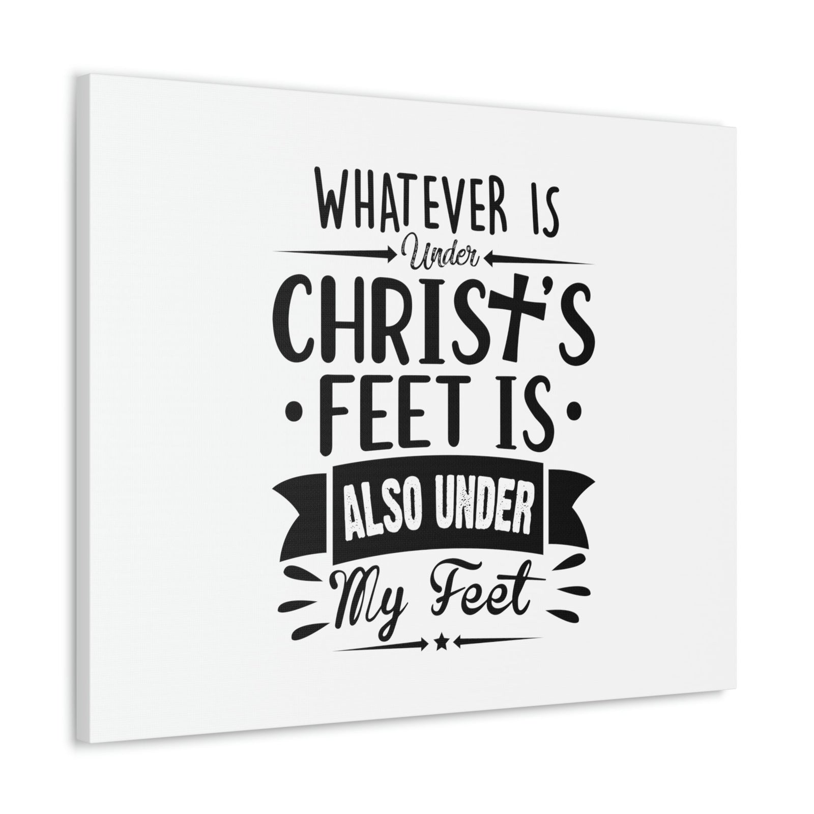 Scripture Walls Under Christ's Feet Ephesians 1:22 Cross Christian Wall Art Bible Verse Print Ready to Hang Unframed-Express Your Love Gifts
