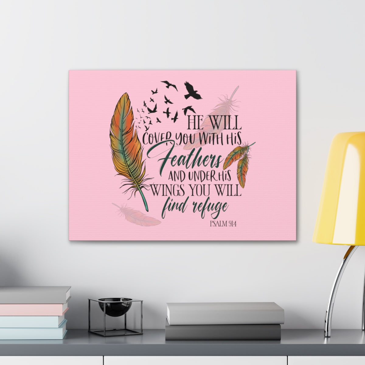 Scripture Walls Under His Wings Psalm 19:4 Christian Wall Art Bible Verse Print Ready to Hang Unframed-Express Your Love Gifts