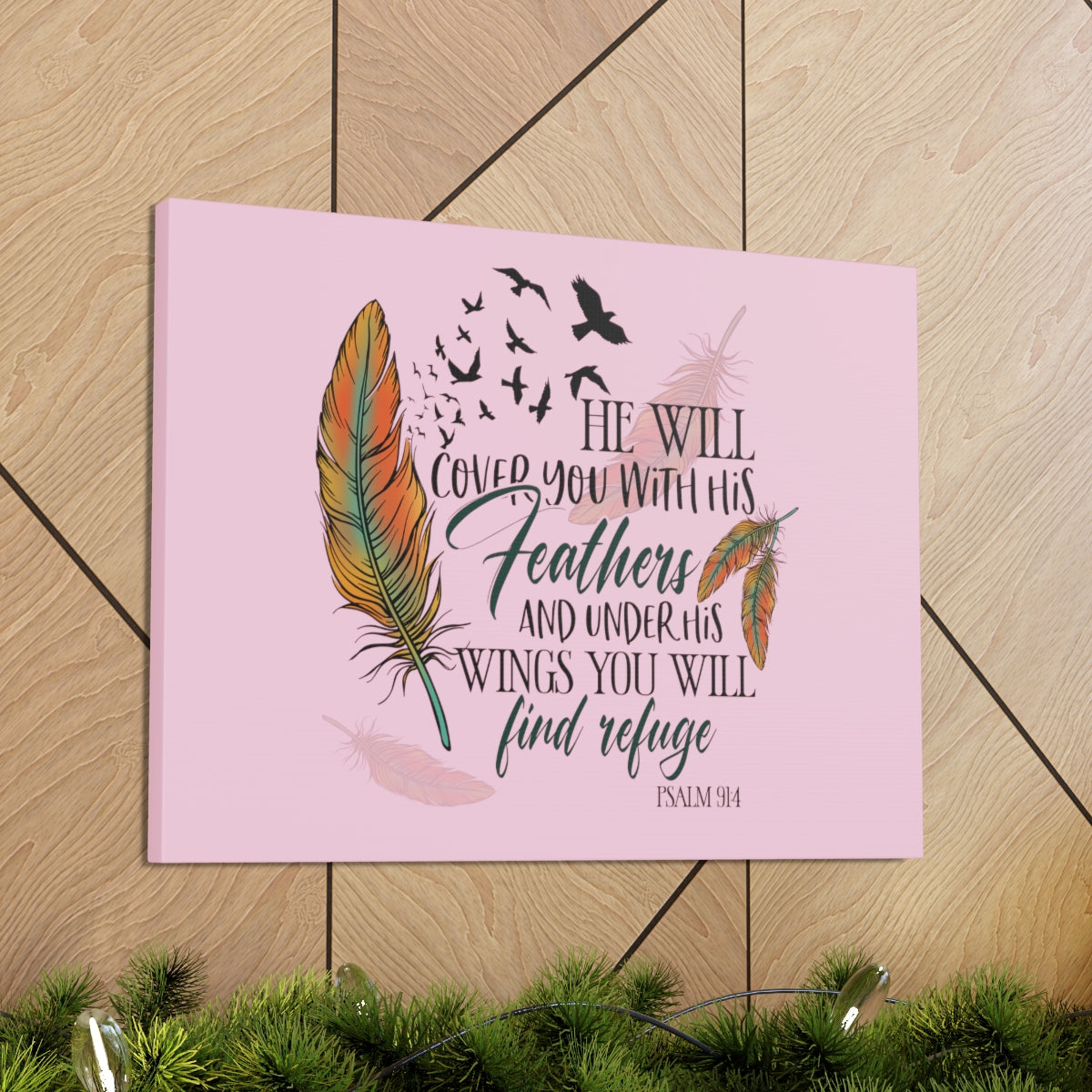 Scripture Walls Under His Wings Psalm 19:4 Christian Wall Art Bible Verse Print Ready to Hang Unframed-Express Your Love Gifts