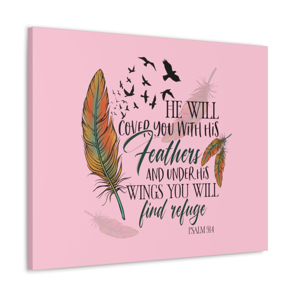 Scripture Walls Under His Wings Psalm 19:4 Christian Wall Art Bible Verse Print Ready to Hang Unframed-Express Your Love Gifts