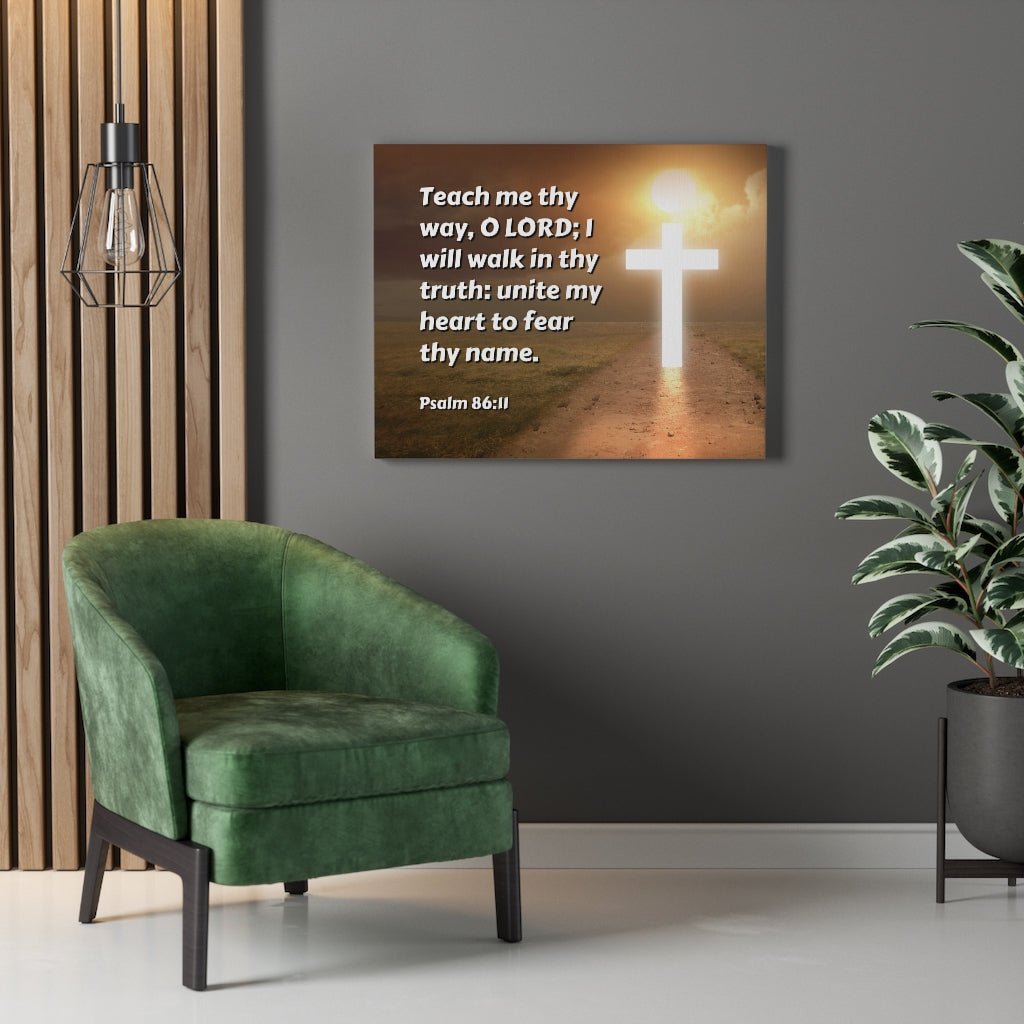 Scripture Walls Unite My Heart Psalm 86:11 Bible Verse Canvas Christian Wall Art Ready to Hang Unframed-Express Your Love Gifts