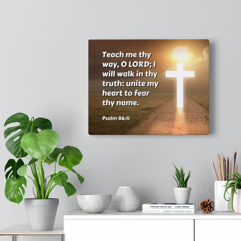 Scripture Walls Unite My Heart Psalm 86:11 Bible Verse Canvas Christian Wall Art Ready to Hang Unframed-Express Your Love Gifts