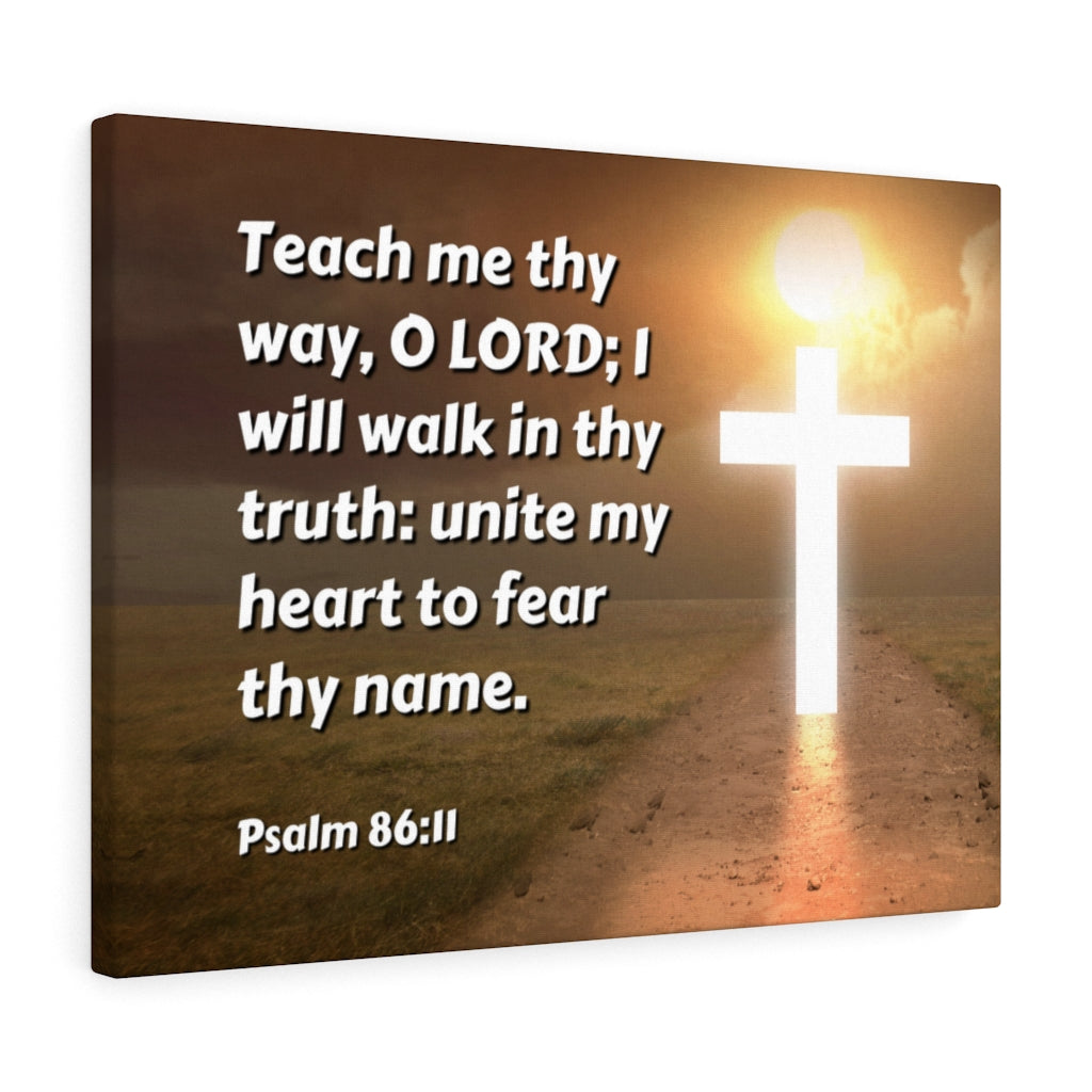 Scripture Walls Unite My Heart Psalm 86:11 Bible Verse Canvas Christian Wall Art Ready to Hang Unframed-Express Your Love Gifts