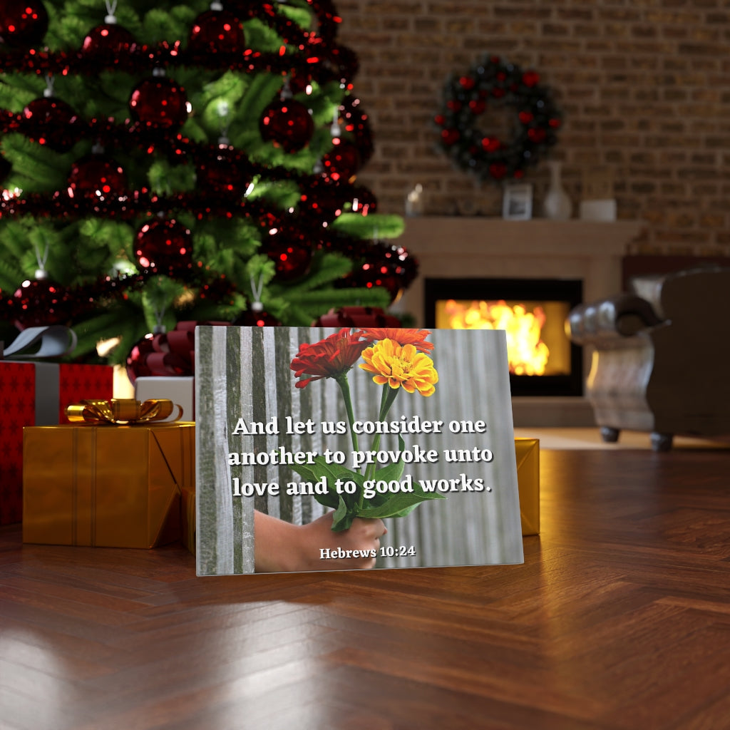 Scripture Walls Unto Love Hebrews 10:24 Bible Verse Canvas Christian Wall Art Ready to Hang Unframed-Express Your Love Gifts