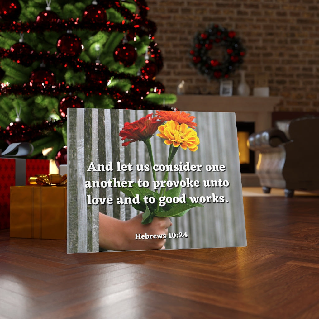 Scripture Walls Unto Love Hebrews 10:24 Bible Verse Canvas Christian Wall Art Ready to Hang Unframed-Express Your Love Gifts