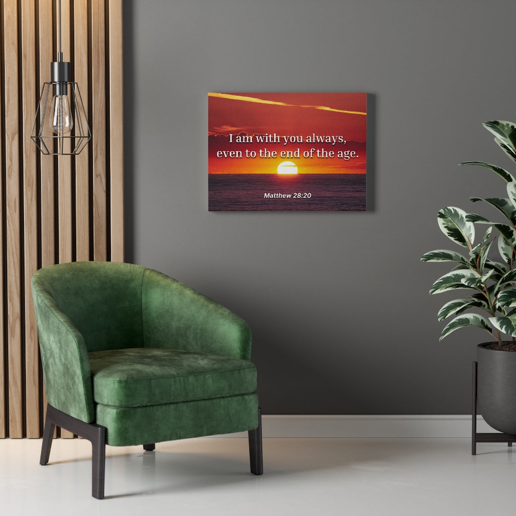 Scripture Walls Unto The End Matthew 28:20 Bible Verse Canvas Christian Wall Art Ready to Hang Unframed-Express Your Love Gifts
