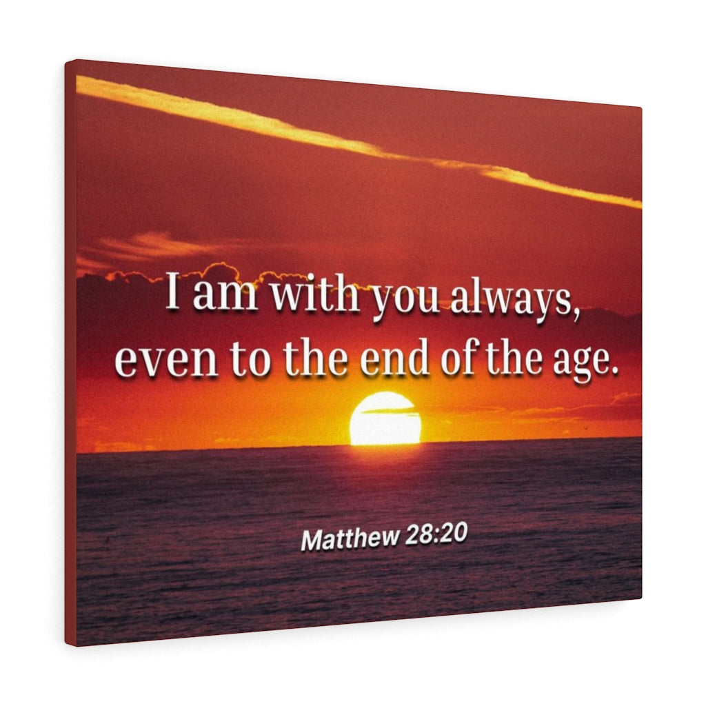 Scripture Walls Unto The End Matthew 28:20 Bible Verse Canvas Christian Wall Art Ready to Hang Unframed-Express Your Love Gifts