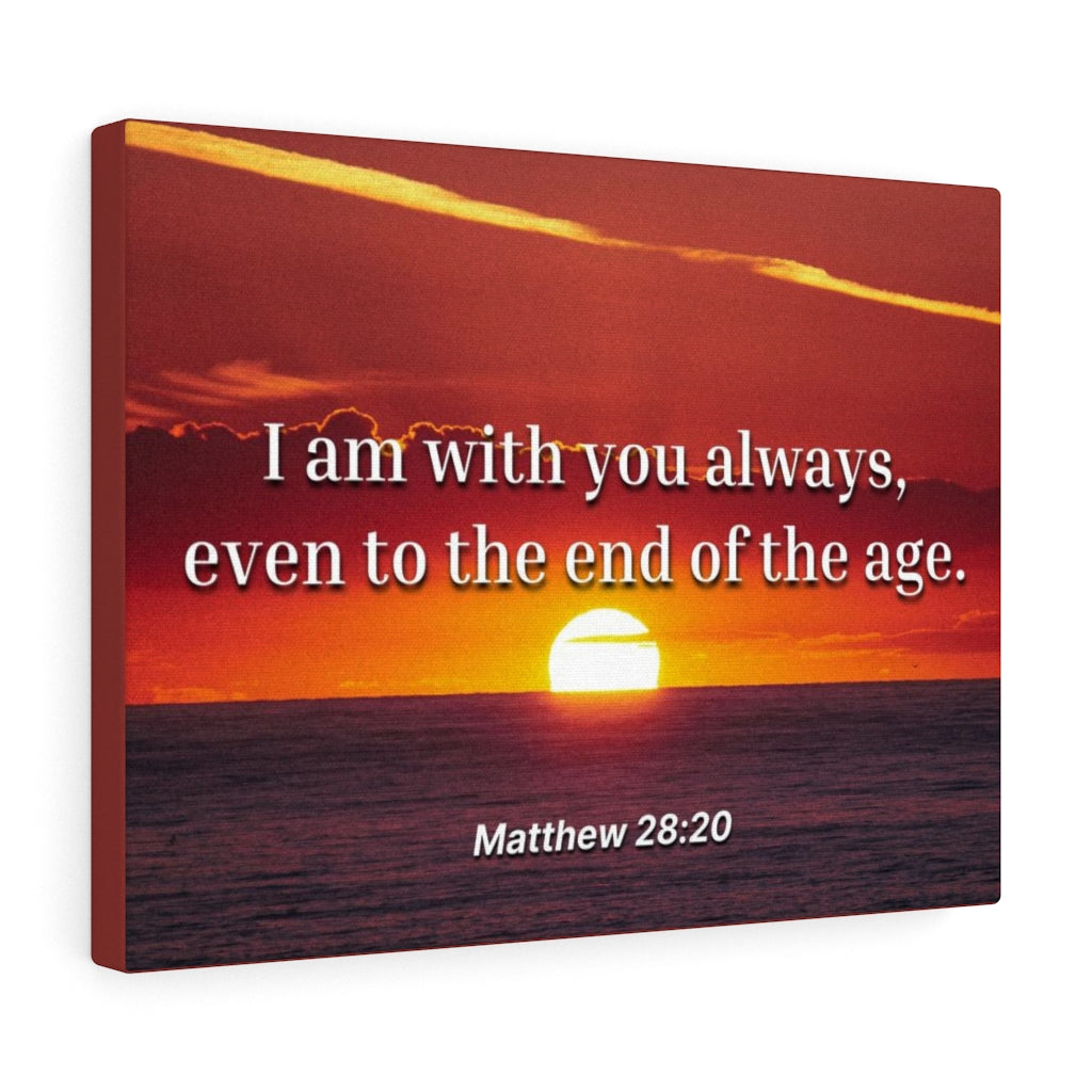 Scripture Walls Unto The End Matthew 28:20 Bible Verse Canvas Christian Wall Art Ready to Hang Unframed-Express Your Love Gifts