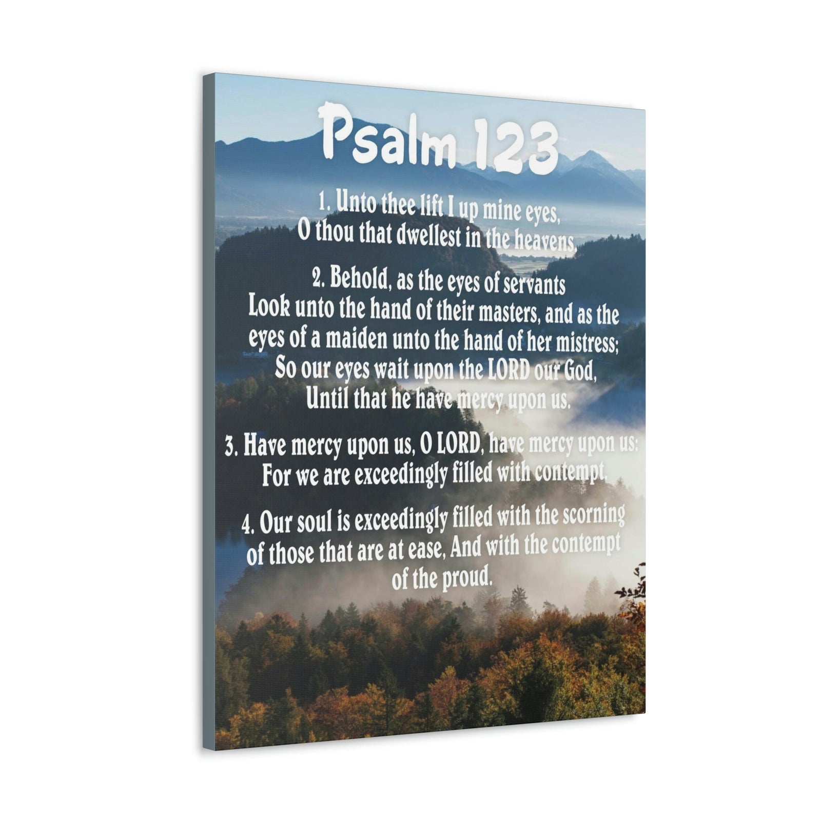 Scripture Walls Unto Thee Psalm 123:3 Christian Wall Art Bible Verse Print Ready to Hang Unframed-Express Your Love Gifts