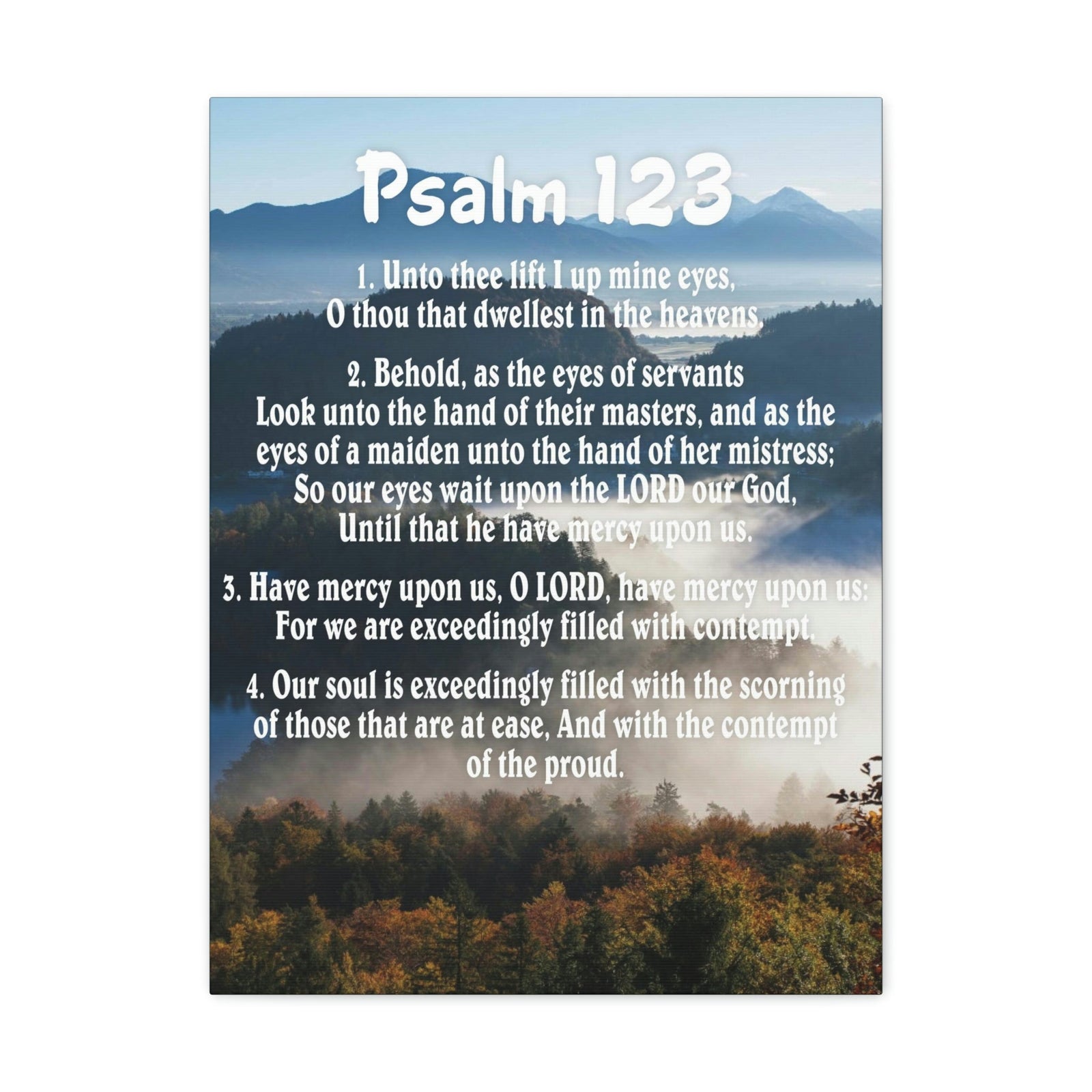 Scripture Walls Unto Thee Psalm 123:3 Christian Wall Art Bible Verse Print Ready to Hang Unframed-Express Your Love Gifts