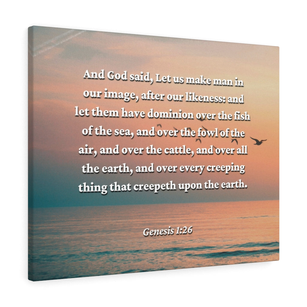 Scripture Walls Upon The Earth Genesis 1:26 Bible Verse Canvas Christian Wall Art Ready to Hang Unframed-Express Your Love Gifts