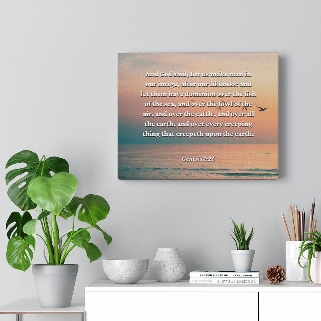 Scripture Walls Upon The Earth Genesis 1:26 Bible Verse Canvas Christian Wall Art Ready to Hang Unframed-Express Your Love Gifts