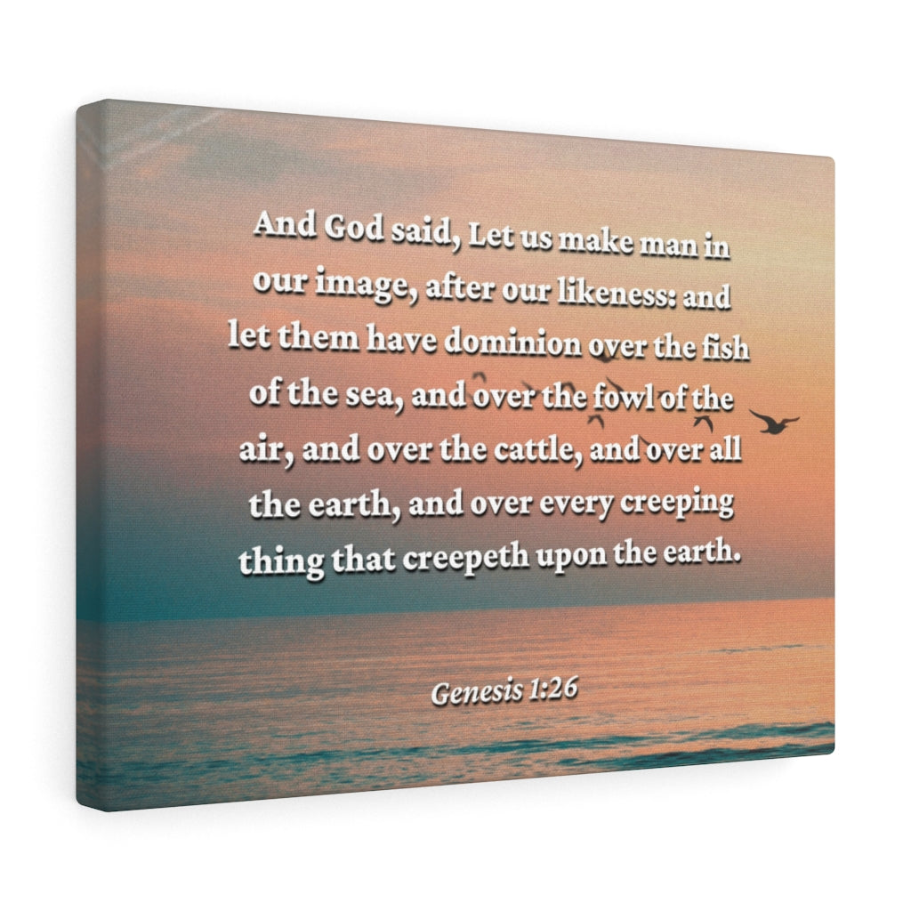 Scripture Walls Upon The Earth Genesis 1:26 Bible Verse Canvas Christian Wall Art Ready to Hang Unframed-Express Your Love Gifts