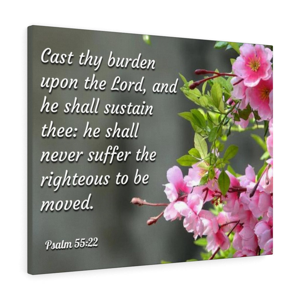 Scripture Walls Upon The Lord Psalm 55:22 Bible Verse Canvas Christian Wall Art Ready to Hang Unframed-Express Your Love Gifts