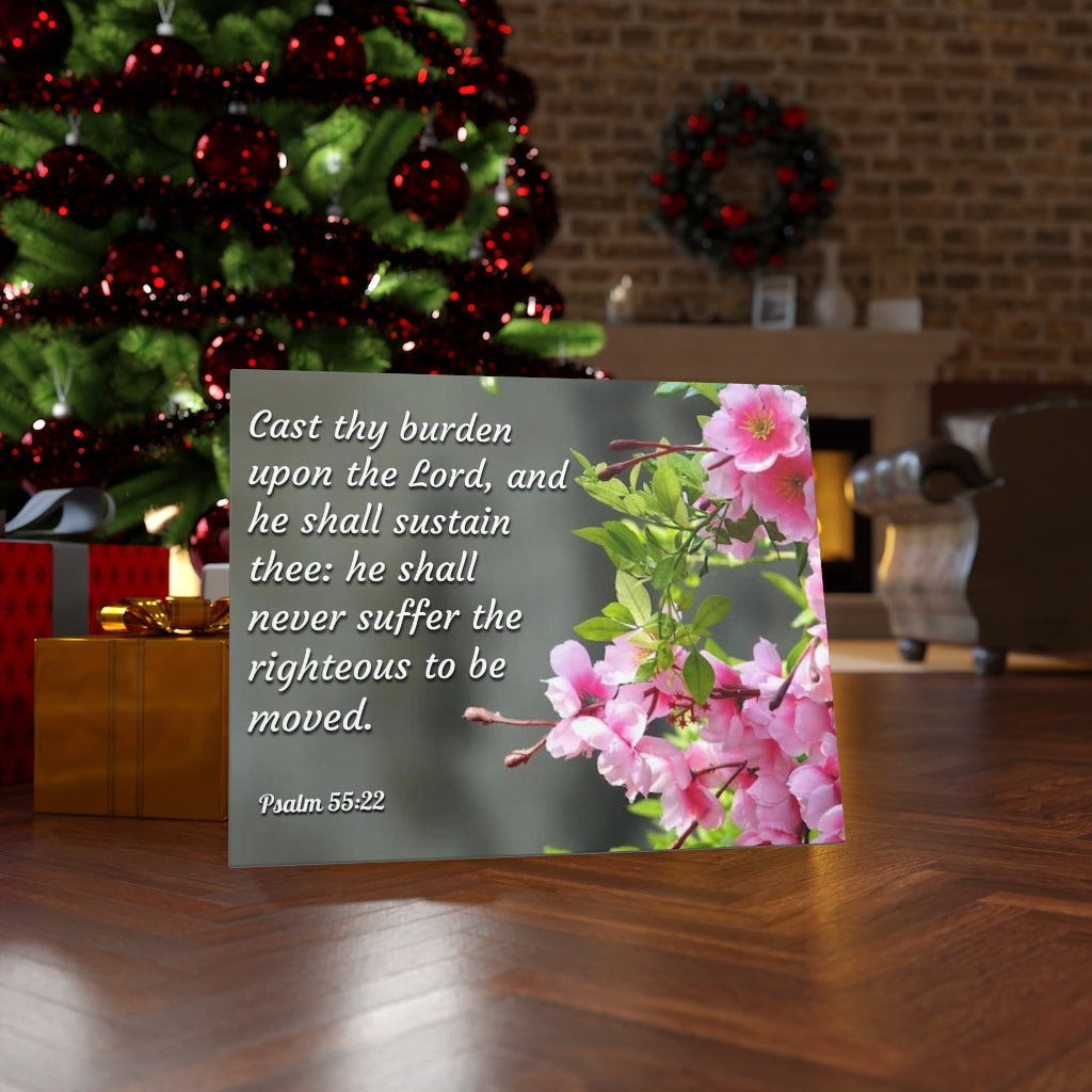 Scripture Walls Upon The Lord Psalm 55:22 Bible Verse Canvas Christian Wall Art Ready to Hang Unframed-Express Your Love Gifts