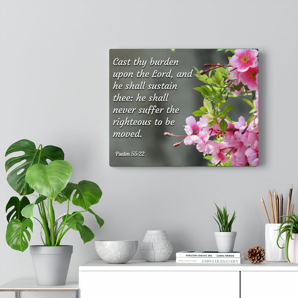 Scripture Walls Upon The Lord Psalm 55:22 Bible Verse Canvas Christian Wall Art Ready to Hang Unframed-Express Your Love Gifts