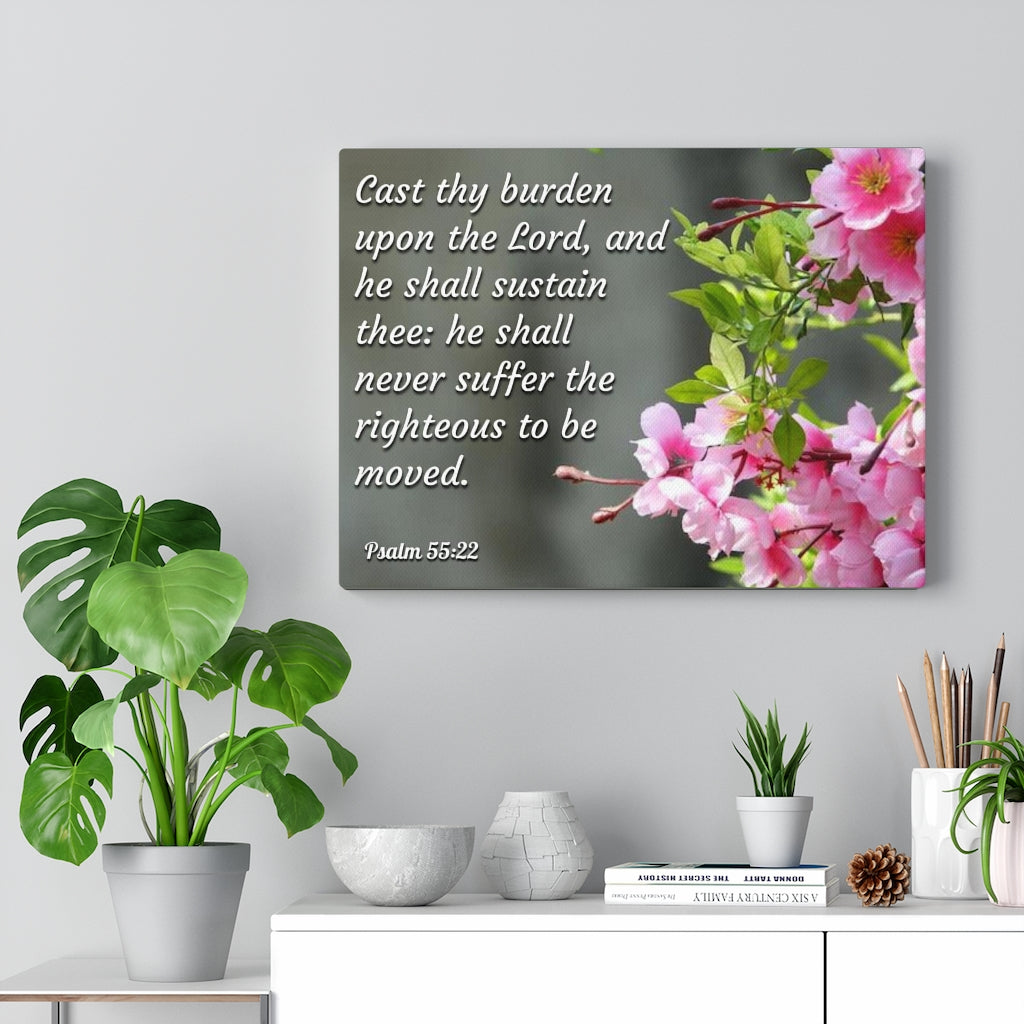 Scripture Walls Upon The Lord Psalm 55:22 Bible Verse Canvas Christian Wall Art Ready to Hang Unframed-Express Your Love Gifts