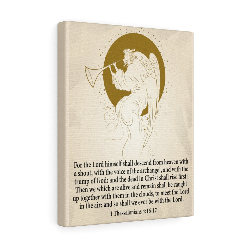 Scripture Walls Voice of the Archangel 1 Thessalonians 4:16-17 Bible Verse Canvas Christian Wall Art Ready to Hang Unframed-Express Your Love Gifts