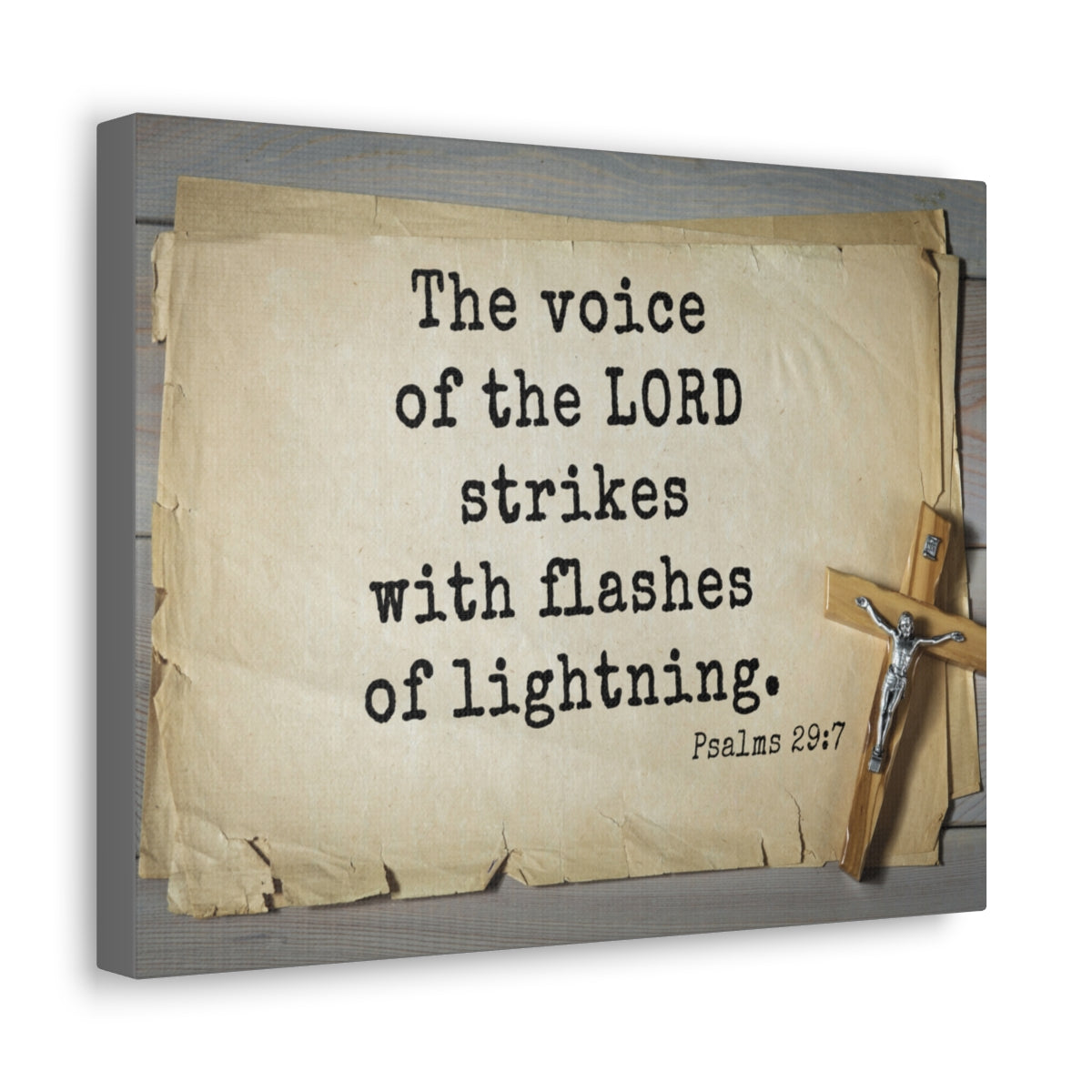 Scripture Walls Voice Of The Lord Psalms 29:7 Bible Verse Canvas Christian Wall Art Ready to Hang Unframed-Express Your Love Gifts