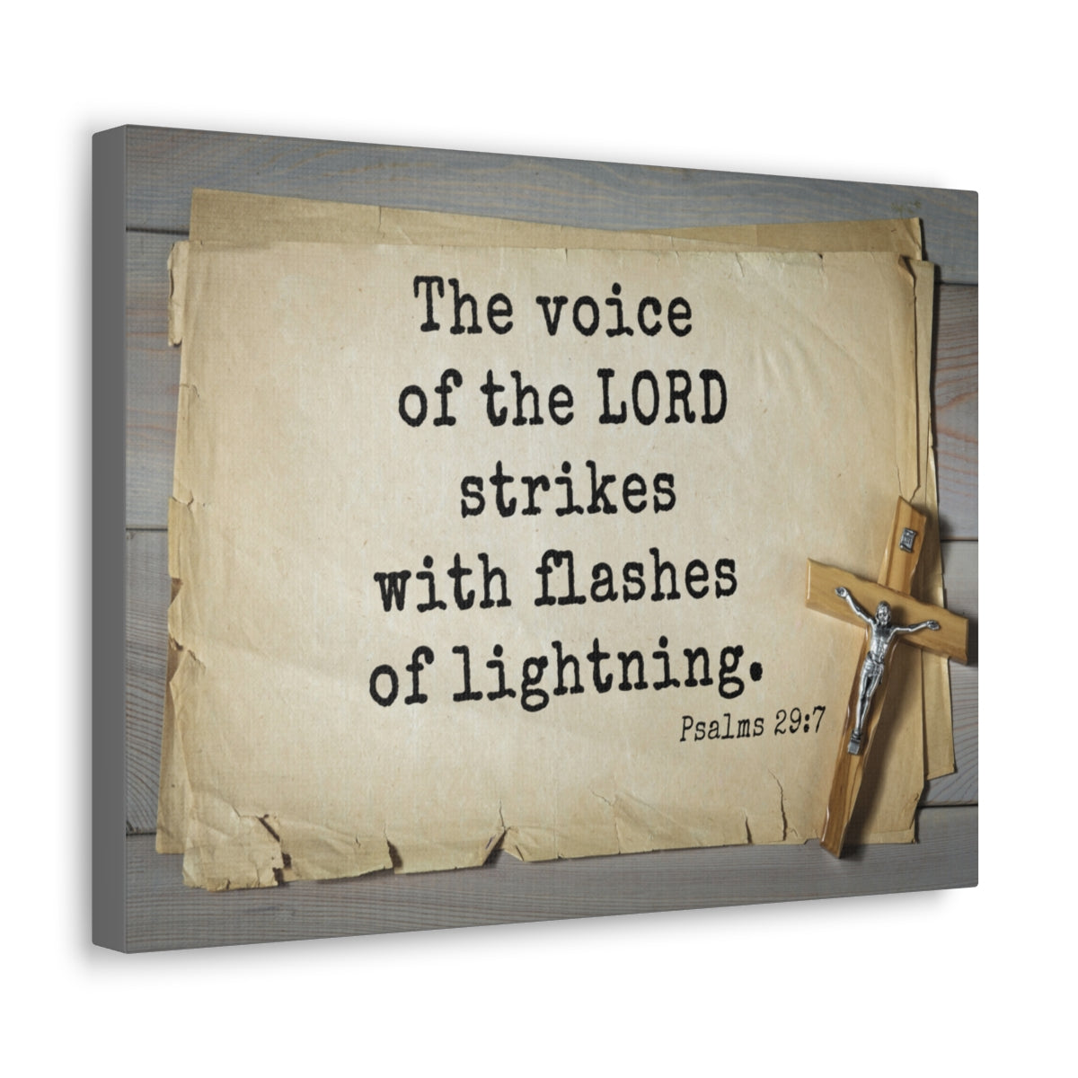 Scripture Walls Voice Of The Lord Psalms 29:7 Bible Verse Canvas Christian Wall Art Ready to Hang Unframed-Express Your Love Gifts