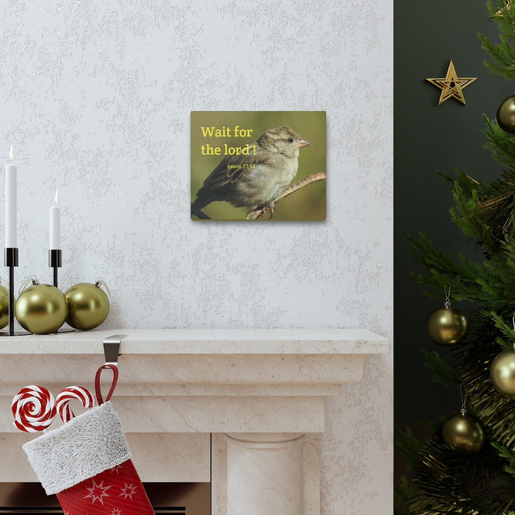 Scripture Walls Wait For The Lord Psalm 27:14 Bible Verse Canvas Christian Wall Art Ready to Hang Unframed-Express Your Love Gifts