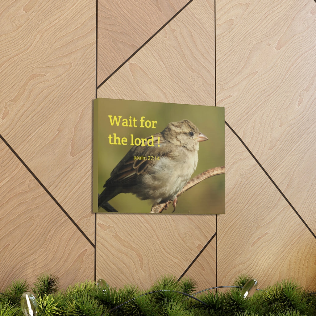 Scripture Walls Wait For The Lord Psalm 27:14 Bible Verse Canvas Christian Wall Art Ready to Hang Unframed-Express Your Love Gifts