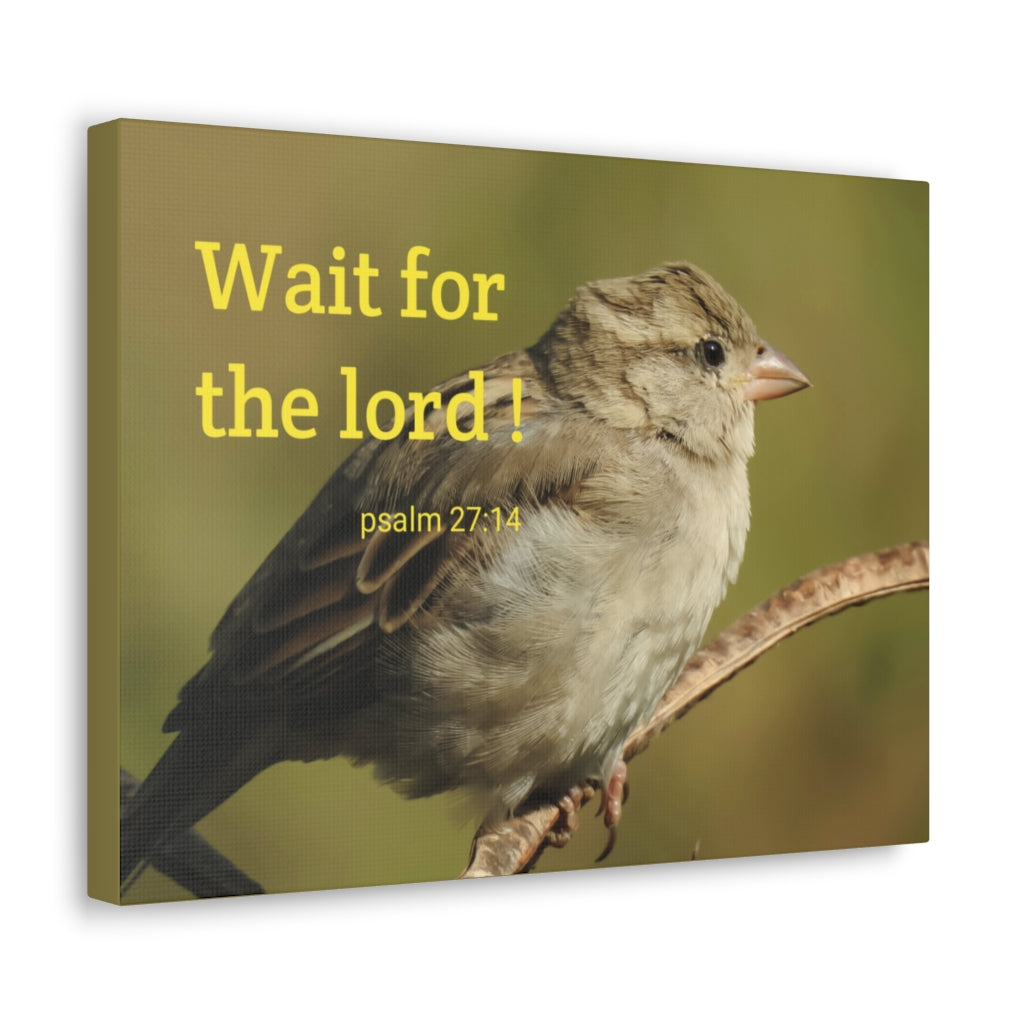 Scripture Walls Wait For The Lord Psalm 27:14 Bible Verse Canvas Christian Wall Art Ready to Hang Unframed-Express Your Love Gifts