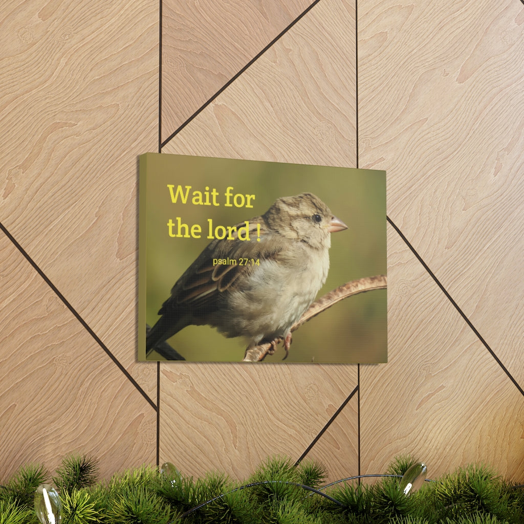 Scripture Walls Wait For The Lord Psalm 27:14 Bible Verse Canvas Christian Wall Art Ready to Hang Unframed-Express Your Love Gifts