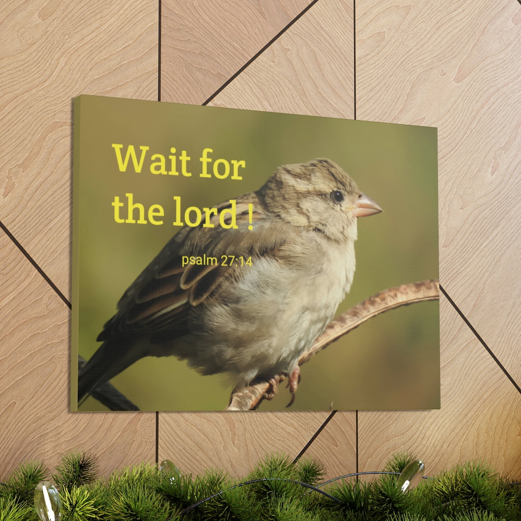 Scripture Walls Wait For The Lord Psalm 27:14 Bible Verse Canvas Christian Wall Art Ready to Hang Unframed-Express Your Love Gifts