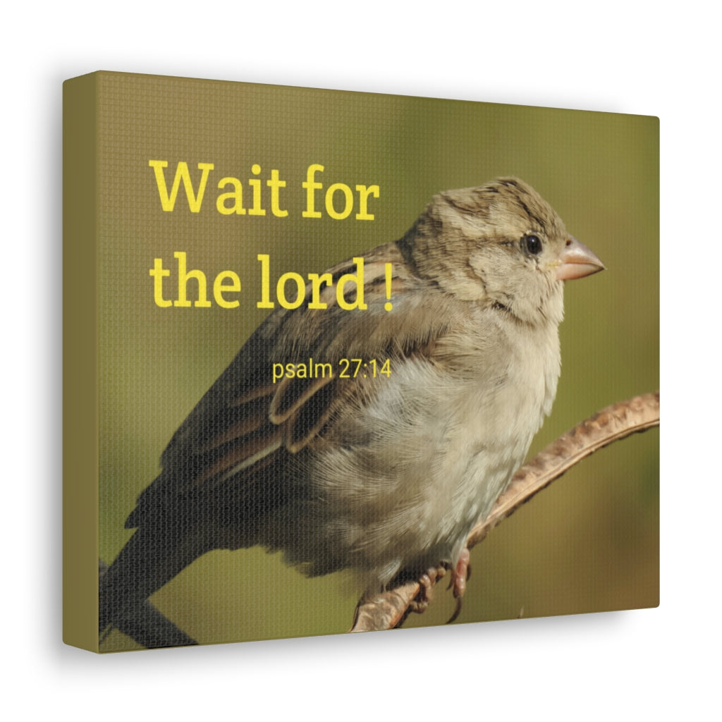 Scripture Walls Wait For The Lord Psalm 27:14 Bible Verse Canvas Christian Wall Art Ready to Hang Unframed-Express Your Love Gifts