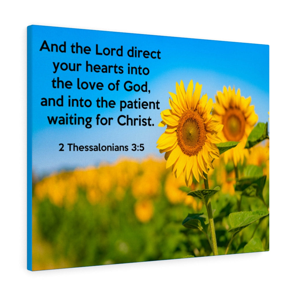 Scripture Walls Waiting For Christ 2 Thessalonians 3:5 Bible Verse Canvas Christian Wall Art Ready to Hang Unframed-Express Your Love Gifts
