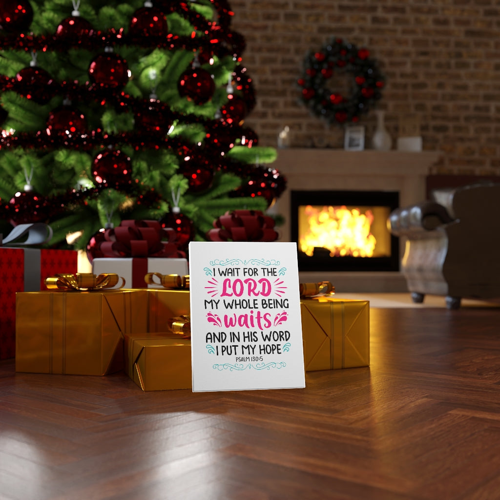 Scripture Walls Waits In His Word Psalm 130:5 Bible Verse Canvas Christian Wall Art Ready to Hang Unframed-Express Your Love Gifts