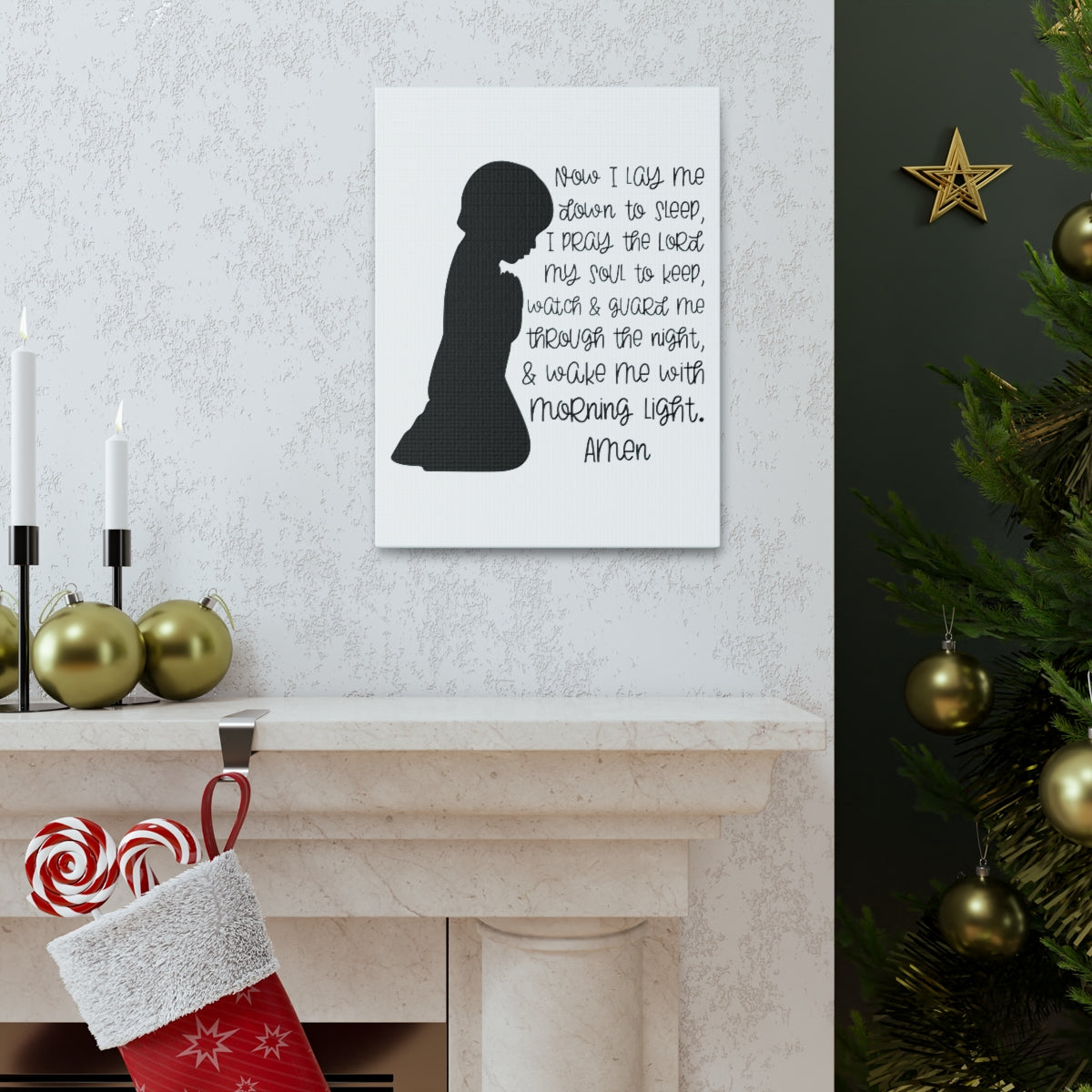 Scripture Walls Wake Me With Morning Psalms 4:8 Christian Wall Art Print Ready to Hang Unframed-Express Your Love Gifts