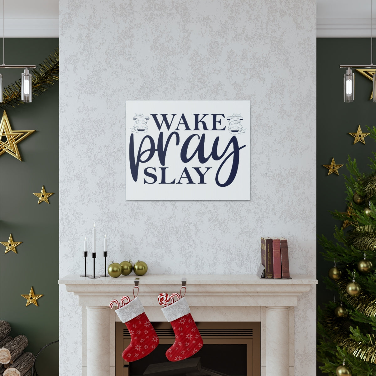 Scripture Walls Wake Pray & Slay Colossians 1:9 Christian Wall Art Print Ready to Hang Unframed-Express Your Love Gifts