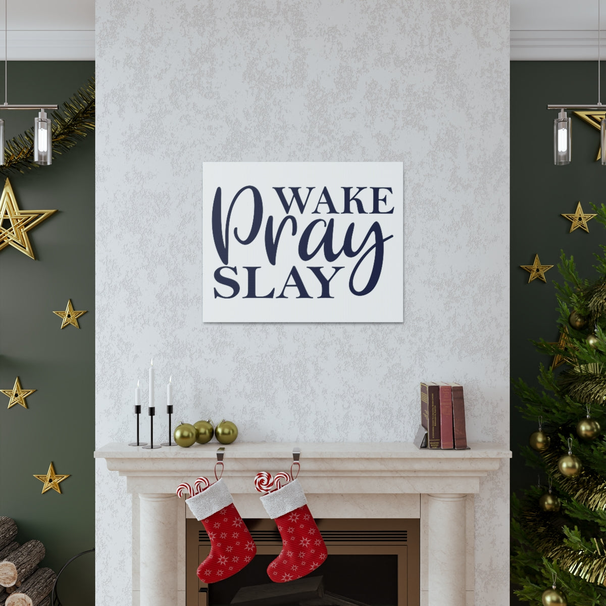 Scripture Walls Wake Pray Slay 2 Timothy 1:3 Christian Wall Art Print Ready to Hang Unframed-Express Your Love Gifts