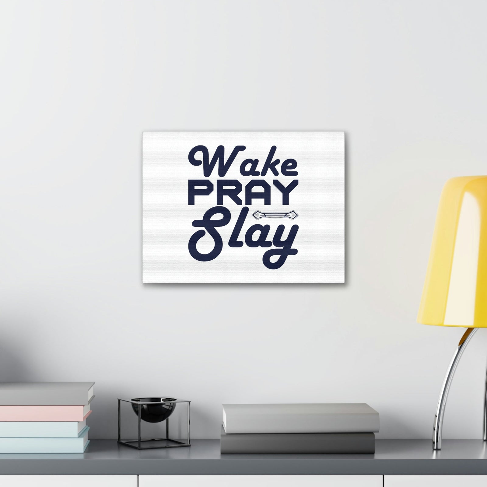 Scripture Walls Wake, Pray, Slay Luke 21:36 Ornament Bar Christian Wall Art Bible Verse Print Ready to Hang Unframed-Express Your Love Gifts
