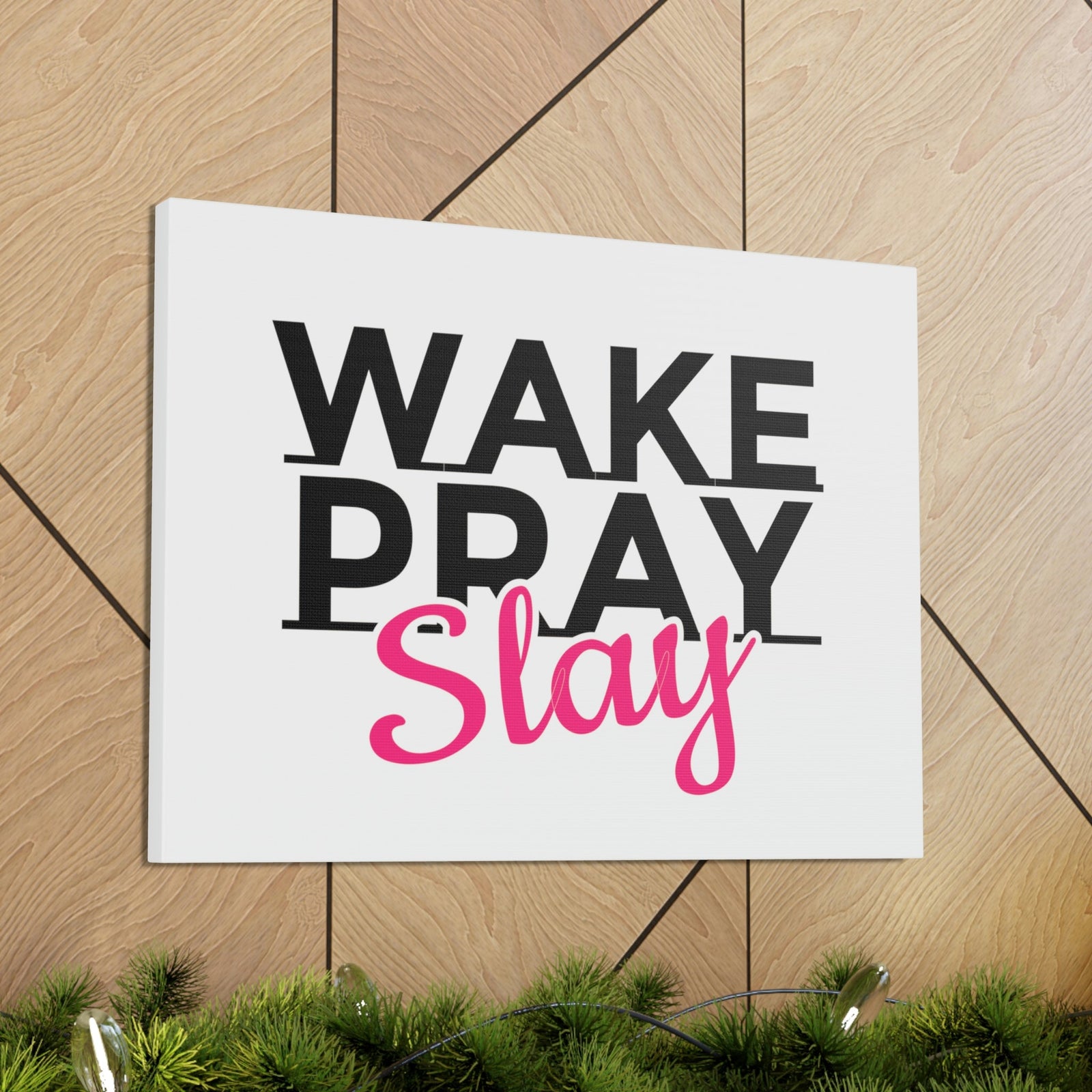 Scripture Walls Wake Pray Slay Psalm 143:8 Christian Wall Art Print Ready to Hang Unframed-Express Your Love Gifts