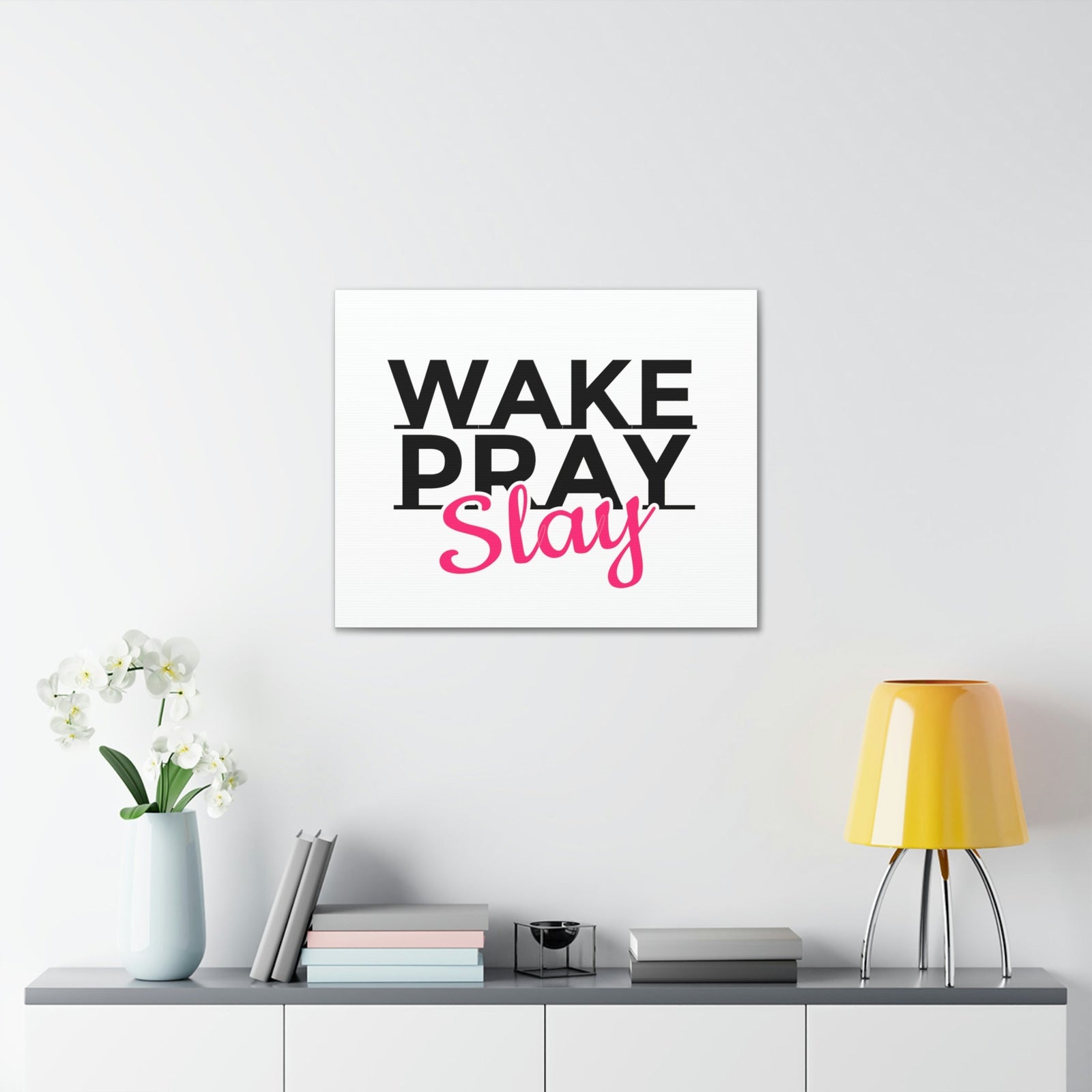 Scripture Walls Wake Pray Slay Psalm 143:8 Christian Wall Art Print Ready to Hang Unframed-Express Your Love Gifts