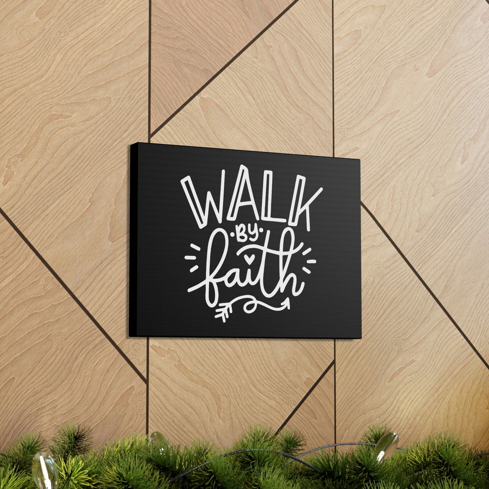 Scripture Walls Walk By Faith 2 Corinthians 5:7 Arrow Outlined Christian Wall Art Bible Verse Print Ready to Hang Unframed-Express Your Love Gifts