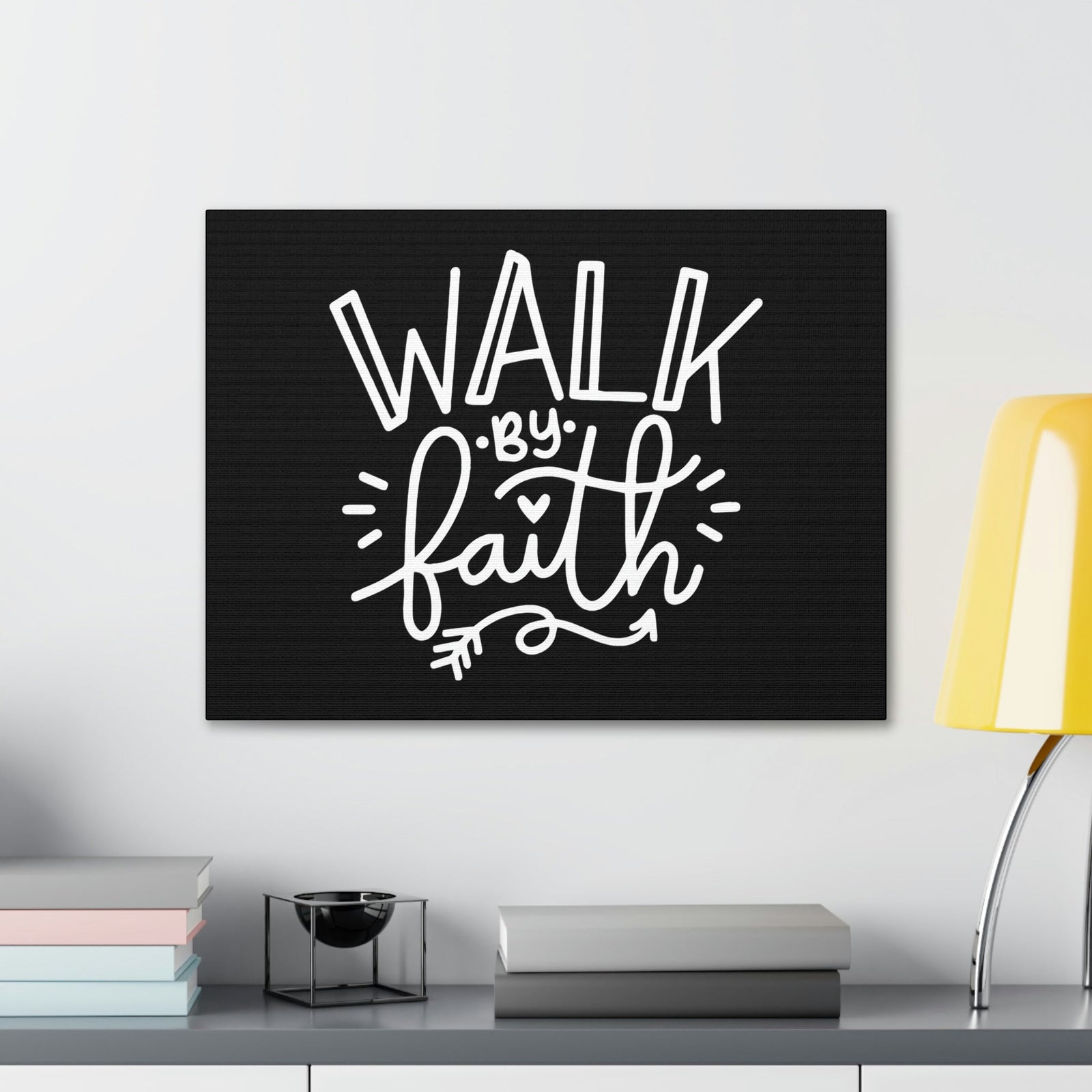 Scripture Walls Walk By Faith 2 Corinthians 5:7 Arrow Outlined Christian Wall Art Bible Verse Print Ready to Hang Unframed-Express Your Love Gifts