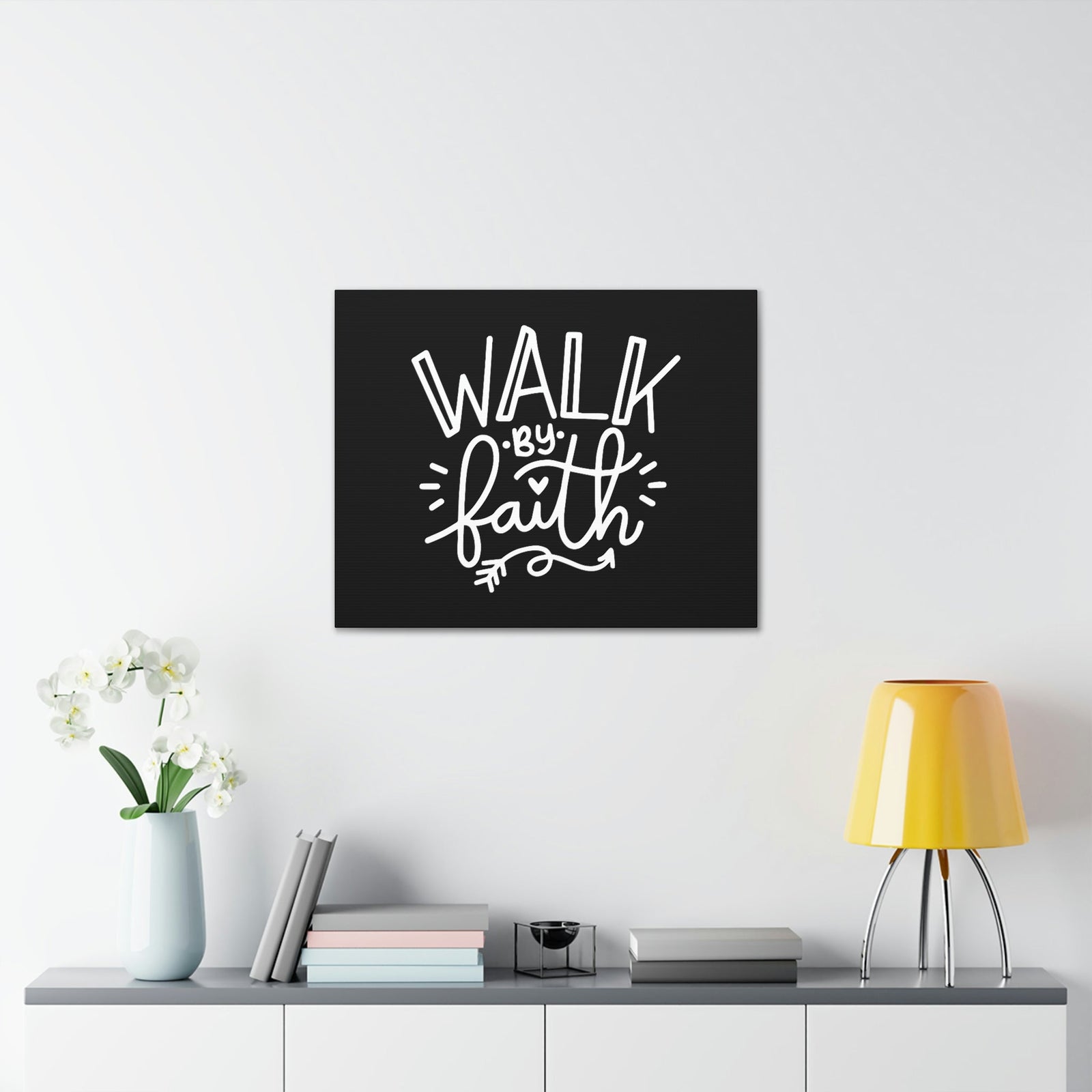 Scripture Walls Walk By Faith 2 Corinthians 5:7 Arrow Outlined Christian Wall Art Bible Verse Print Ready to Hang Unframed-Express Your Love Gifts