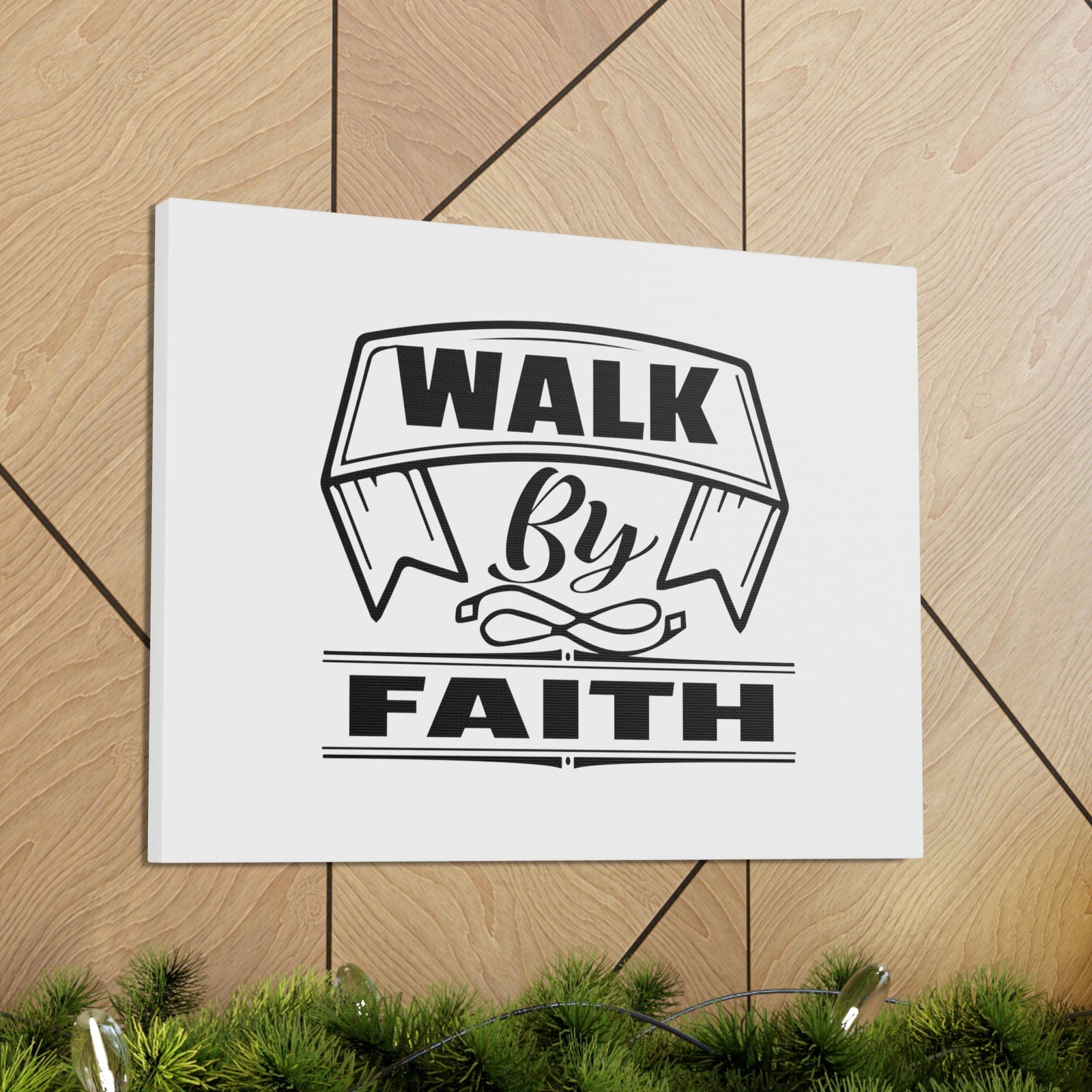 Scripture Walls Walk By Faith 2 Corinthians 5:7 Banner Ornamental Christian Wall Art Bible Verse Print Ready to Hang Unframed-Express Your Love Gifts