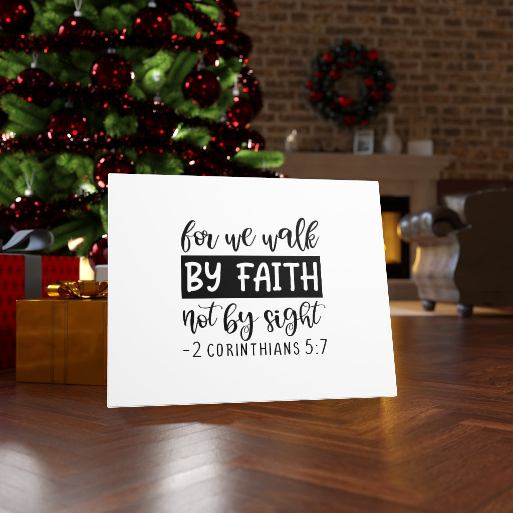 Scripture Walls Walk By Faith 2 Corinthians 5:7 Bible Verse Canvas Christian Wall Art Ready to Hang Unframed-Express Your Love Gifts